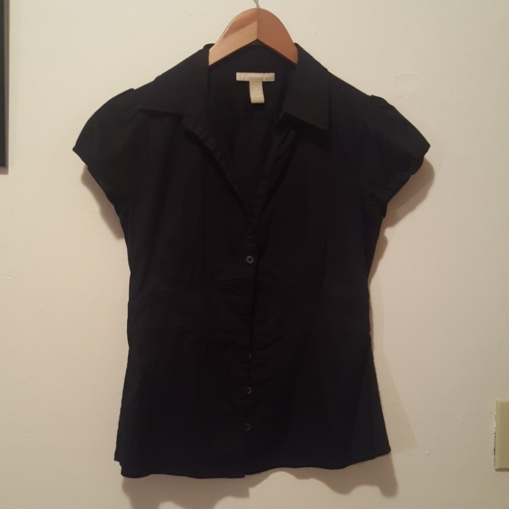 Black short sleeved collared shirt